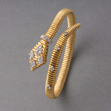 Gold and Diamonds Vintage Snake Bracelet