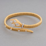 Gold and Diamonds Vintage Snake Bracelet