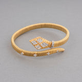 Gold and Diamonds Vintage Snake Bracelet