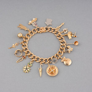 French Rétro Gold Charms Bracelet