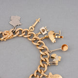 French Rétro Gold Charms Bracelet