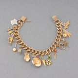 French Rétro Gold Charms Bracelet