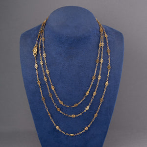 French Antique Long Gold Chain necklace