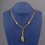 French Antique Tassel Necklace in Yellow Gold