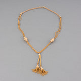 French Antique Tassel Necklace in Yellow Gold