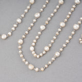 Platinum and Natural Pearls French Antique Chain Necklace