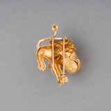 French Vintage Lion Gold Brooch