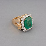 19 Carats Colombian Emerald and Diamonds Ring and Pendant