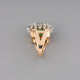 19 Carats Colombian Emerald and Diamonds Ring and Pendant