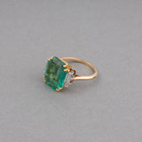 Platinum Gold and 6.20 Carats Certified Colombian Emerald Ring