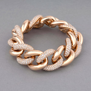 Gold and 12 Carats Diamonds Vintage Bracelet