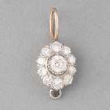 Gold and 2 Carats Diamonds Antique pendant