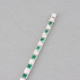 3 Carats Diamonds and 4 Carat Emeralds French Art Deco Bracelet