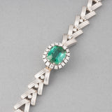 Gold Diamonds and Tourmaline Vintage Bracelet