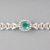 Gold Diamonds and Tourmaline Vintage Bracelet