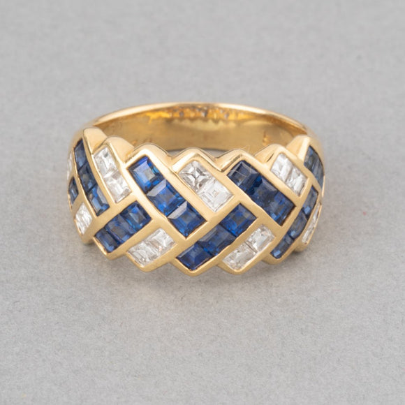 Wempe Gold Diamonds and Sapphires ring
