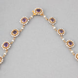 Gold Pearls and Amethysts French Antique Necklace