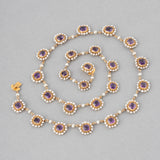 Gold Pearls and Amethysts French Antique Necklace