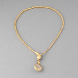 Gold Enamel and Pearls Antique Snake Necklace