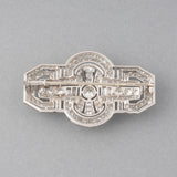 Gold Platinum and 4.50 Carats Diamonds French Art Déco Brooch