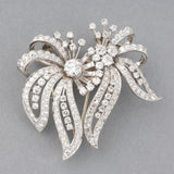 Gold and Diamonds French Vintage Double Clip Brooches