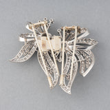 Gold and Diamonds French Vintage Double Clip Brooches