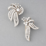 Gold and Diamonds French Vintage Double Clip Brooches