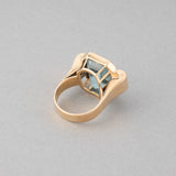 Certified Gold and Aquamarine French Vintage Ring