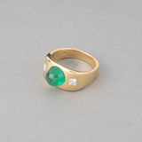 Gold Diamonds and 2 Carats Emerald Ring