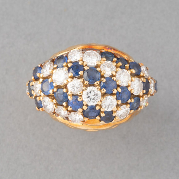 Boucheron Paris Gold Diamonds and Sapphires Vintage Ring