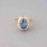 Gold Diamonds and Sapphire French Antique Ring