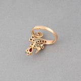 Gold Diamonds and Ruby French Belle Epoque Ring