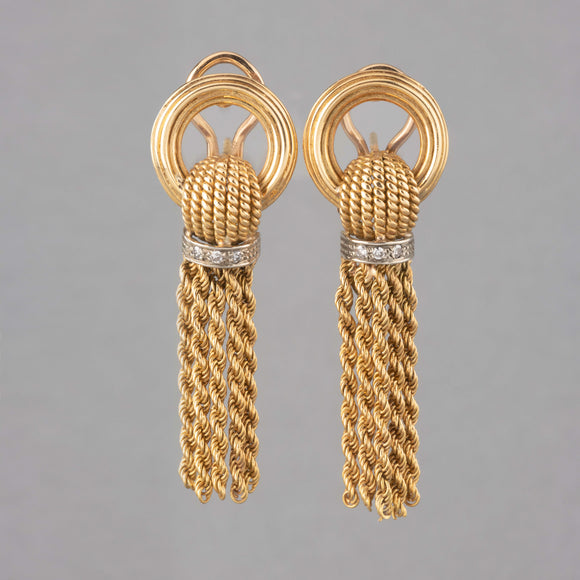 Gold and Diamonds French Vintage Earrings