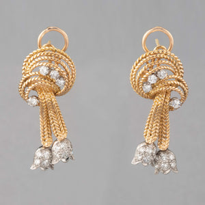 Gold and Diamonds French Vintage Earrings