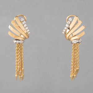 Gold and Diamonds Vintage Earrings