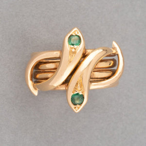 Gold and Emeralds French Antique Ring