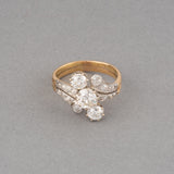 Gold and 1.50 Carats Diamonds French Antique Ring