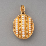 Gold and Natural Pearls French Antique Pendant Locket