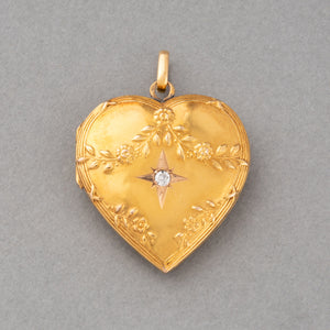 Gold and Diamonds French Belle Epoque Pendant Locket