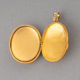 Gold Pearls and Enamel Miniature Antique French Pendant Locket