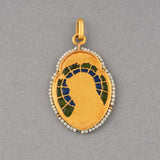 Gold Enamel Plique à jour and Pearls Antique Medal