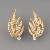 Gold and 5 Carats Diamonds French Vintage Earrings