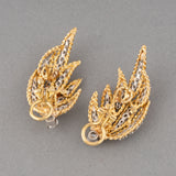 Gold and 5 Carats Diamonds French Vintage Earrings