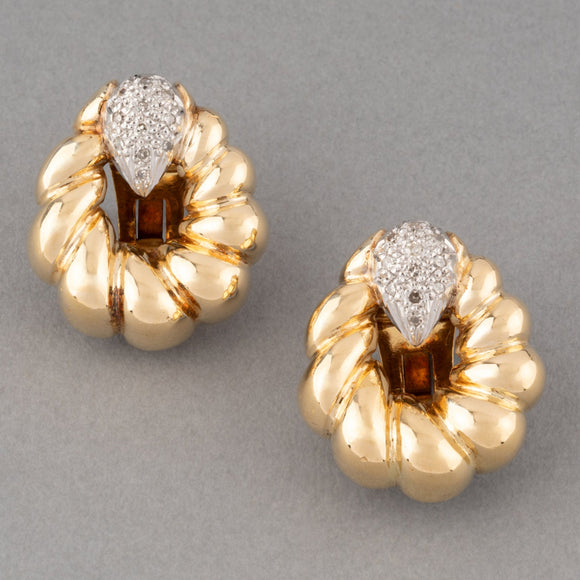 Gold and Diamonds Vintage Earrings