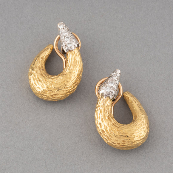 Gold and Diamonds vintage earrings