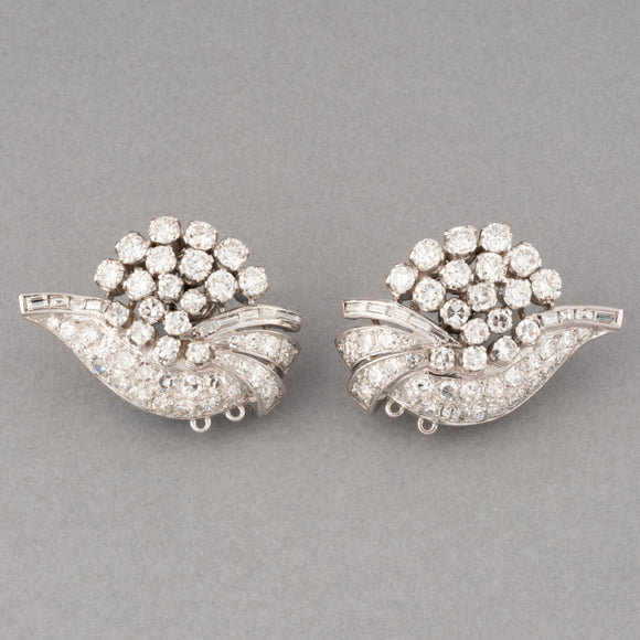 Platinum and Diamonds French Vintage Earrings