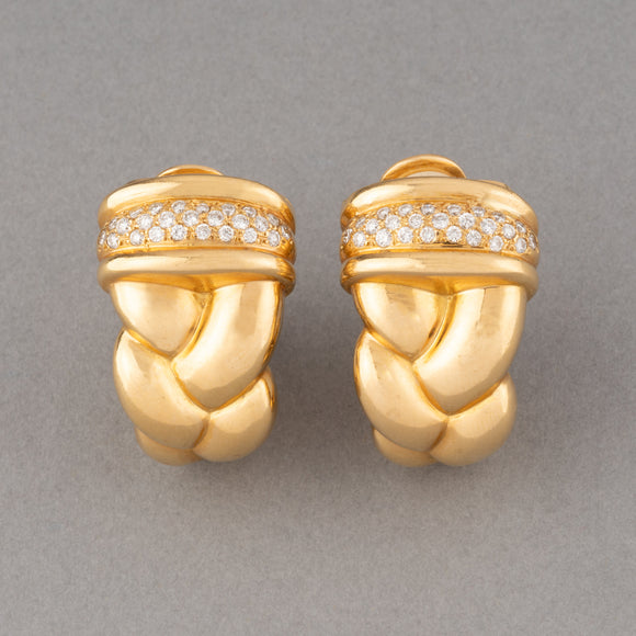 Gold and Diamonds French Vintage Earrings