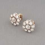 Gold and 2.20 Carats Diamonds French Retro Earrings