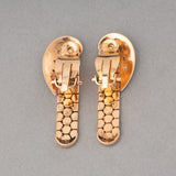 Gold and Diamonds French Rétro Earrings