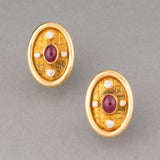 Lalaounis Gold Diamonds and Rubies Vintage Earrings